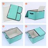 REGALWOVEN Fabric Collapsible Reinforced Versatile Storage Bin with Lid and Handle 16.5*12*10in - 3 of 4