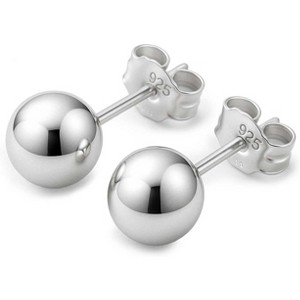 Sterling Silver Ball Stud Earrings: 2mm-10mm in Silver, Rose Gold or 14K Gold Plated - 1 of 4