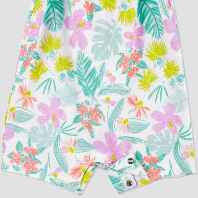 Carter's Just One You® Baby Girls' Tropical Floral Romper - White, 4 of 5
