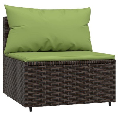 vidaXL Patio Middle Sofa with Cushions - Outdoor Furniture Piece - Durable Powder-Coated Steel