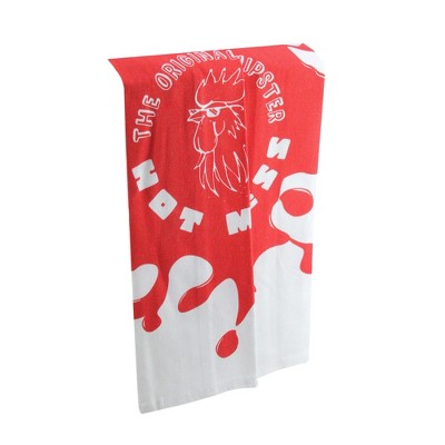 Wild Eye Set of 2 Red and White 'SRIRACHA' Pepper Sauce Kitchen Tea Towels 28"