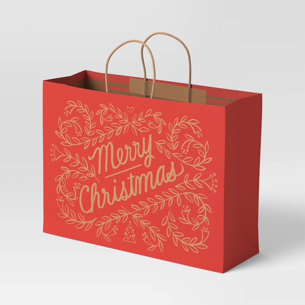 Merry Christmas Extra-Large Vogue Christmas Gift Bag Red - Wondershop