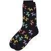 Memoi Women's "Balloon Animals" Rayon Blend Novelty Crew Sock Black 9-11 - 3 of 4