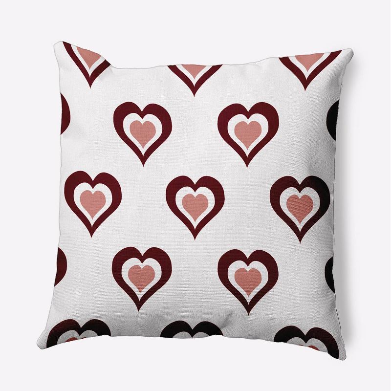 16&#34;x16&#34; Valentine&#39;s Day Burning Love Square Throw Pillow Burgundy - e by design, 1 of 7