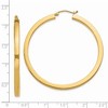 Black Bow Jewelry 3mm, 14k Yellow Gold Square Tube Round Hoop Earrings, 50mm (1 7/8 In) - 4 of 4