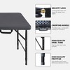 4 Foot Plastic Folding Table Portable Long Table for Indoor Outdoor Use Rectangular with Carrying Handle for Party Events - 3 of 4
