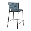 Contemporary Counter Stool with Braided Fabric and Faux Leather for Kitchen or Bar Seating (Set of 2) - 4 of 4