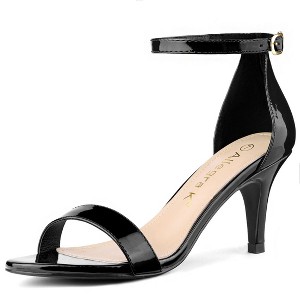 Allegra K Women's Open Toe Ankle Strap Stiletto Heel Ankle Strap Sandals - 1 of 4
