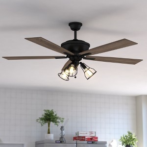 VAXCEL Clybourn Farmhouse Industrial 52 inch Ceiling Fan with Wire Cage LED Light Kit - 1 of 4