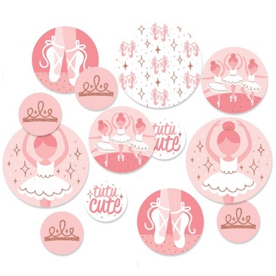 Big Dot of Happiness Tutu Cute Ballerina - Ballet Birthday Party or Baby Shower Giant Circle Confetti - Party Decorations - Large Confetti 27 Count