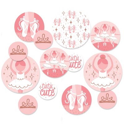 Big Dot of Happiness Tutu Cute Ballerina - Ballet Birthday Party or Baby Shower Giant Circle Confetti - Party Decorations - Large Confetti 27 Count