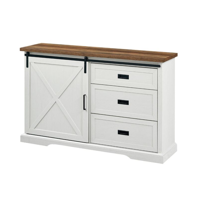 Orson Transitional Sliding X Barn Door Sideboard with 3 Drawers - Saracina Home, 1 of 10