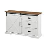 Orson Transitional Sliding X Barn Door Sideboard with 3 Drawers - Saracina Home