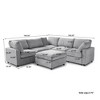 Modern V Shaped Sectional Couches for Living Room,100 Inch 5-Seater Chenille Deep Seat Modular Sofa with Ottoman, Cloud Couch for Bedroom - 3 of 4