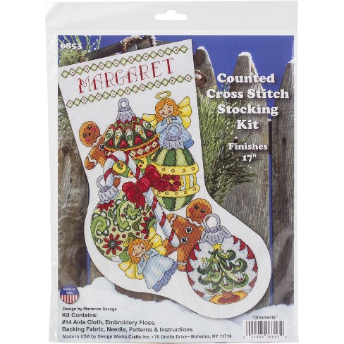 Design Works Counted Cross Stitch Stocking Kit 17 Long Ornaments (14 Count)