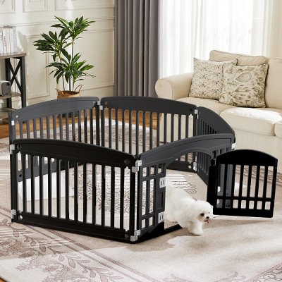 LAOTIES 6-Panel Adjustable Folding Dog Playpen,Portable Pet Fence for Small And Medium Dogs,Indoor And Outdoor Use