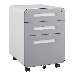 3 Drawer Mobile File Cabinet with Lock, Metal Under Desk Rolling Filing Cabinets, Fully Assembled 5-Wheel Office Cabinet for Home Office Letter - 1 of 4
