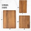 Angel Sar Wood Cutting Board Set of 3, Acacia Wood Chopping Boards with Deep Juice Groove, 2-in-1 Side Markers, Built-in Handles, and Storage Holder - 3 of 4