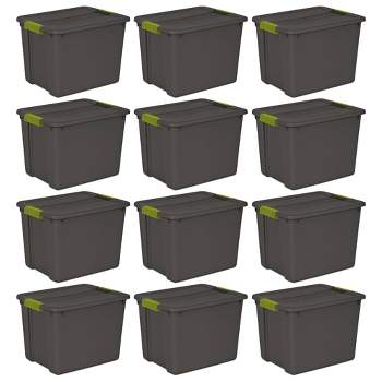Sterilite Storage System Solution With 27 Gallon Heavy Duty Stackable  Storage Box Container Totes With Grey Latching Lid For Home Organization :  Target