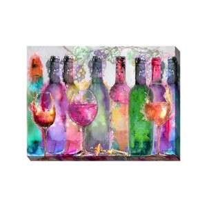 Cottage Garden West of The Wind Tasting Room Colorful 40 x 30 Inch Waterproof Gallery Wrapped Canvas, Outdoor Garden, Yard, Patio All Weather Hanging - 1 of 2