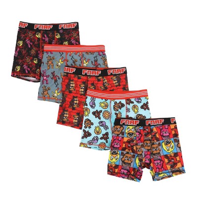 Five Nights at Freddy’s 5-Pack of Boys’ Character Boxer Briefs-10/12
