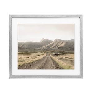 Stupell Industries Misty Mountain Road View Framed Print Under Glass Art - 1 of 4