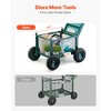 VEVOR Rolling Garden Cart with Seat, Metal Rolling Garden Work Seat with Wheels, Supports up to 400 LBS, Heavy Duty Gardening Cart Scooter, Green - 4 of 4