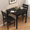 Hooseng 3-Piece Square Bar Table and Chairs Set, Space Saving Dining Set with Storage Rack, Small Kitchen Table Set with Wooden Top and Metal Frame - 3 of 4