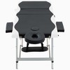 vidaXL 3-Zone Foldable Massage Table Aluminum Black and White - 2 of 4