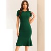 Allegra K Women's Slim Fit Vintage Work Short Sleeve Mermaid Bodycon Dresses - 2 of 4