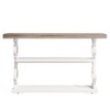 HDZNVF 55in French Country Console Table - Farmhouse Sofa Table with 3 Storage Shelves, Grey & White Entryway Table - 3 of 4