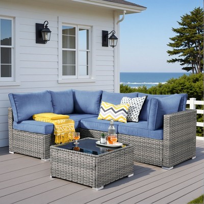 XIZZI Modular Outdoor Patio Furniture Set w/ Optional Coffee Table, Swivel Chair & Firepit - All-Weather, Waterproof & UV-Resistant