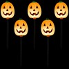 Northlight Jack-O-Lantern Shaped Halloween Pathway Markers - Clear - 3.75' Black Wire - 5ct - 3 of 4