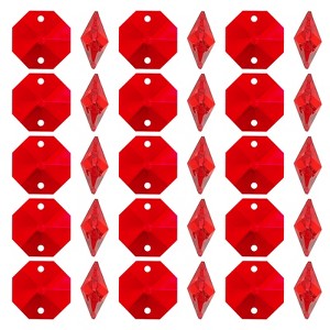 Unique Bargains Hanging Ornament DIY Craft Prisms 2 Holes Octagon Suncatchers 0.55" 100 Pcs - 1 of 4