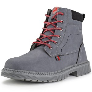 Steel Toe Boots for Men Work Boots Slip Resistant Safety Shoes Indestructible Industrial Construction Working Boots Black/Gray - 1 of 4