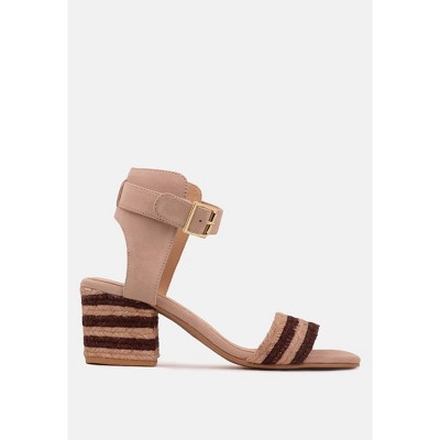 RAYNA Blush Braided Jute Strap and Suede
