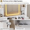 Vanity Table and Chair Set with 2 Drawers and Charging Station, Vanity Desk with Mirror and Lights - 3 of 4