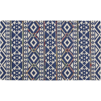 2'3"x3'9" Rectangle Cotton Floor Mat Blue - Nourison