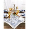 Design Imports  Madeira Printed Tablecloth, Blue, 60X84" - 2 of 4