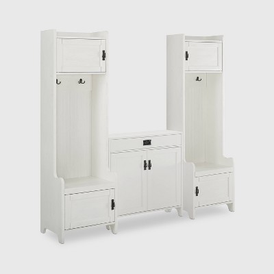 3pc Fremont Coat Rack Entryway Set White - Crosley