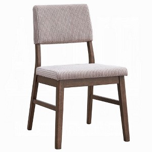 Royal Hampton Dining Side Chair Set of 2, Beige Corduroy Cushion, Walnut Brown - 1 of 4