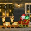 Angel Sar 8ft Inflatable Santa Claus with Sleigh & Reindeer, LED Lighted Outdoor Christmas Yard Decoration, Blow-Up Holiday Display - 2 of 4
