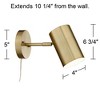 360 Lighting Carla Modern Wall Lamp Polished Brass Plug-in 5" Light Fixture Adjustable Cylinder Down Shade for Bedroom Reading Living Room Hallway - 4 of 4