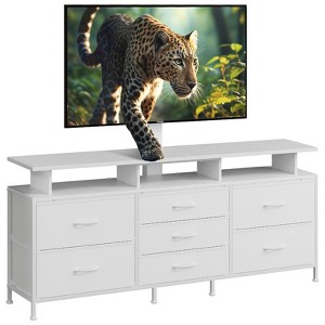 WOWLIVE TV Stand with Mount for 32-75 inch TVs, Dresser TV Stand with 7 Storage Drawers ,  Entertainment Center for Living Room - 1 of 4