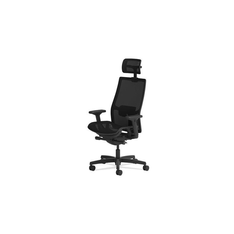 HON Ignition 2.0 4-Way Stretch Mesh Back and Seat Task Chair, Supports Up to 300 lb, 17" to 21" Seat, Black Seat, Black Base, 2 of 6