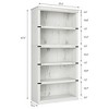 5 Tier Book Shelf, Farmhouse Book Case with Shelf Storage, Wooden Bookshelves for Living Room, Home Office - 4 of 4