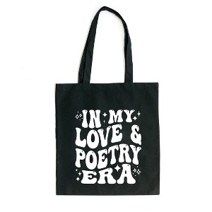 City Creek Prints Poetry Era Canvas Tote Bag - 15x16 - Black - 1 of 2