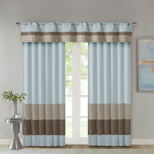 Polyoni Pintuck Light Filtering Striped Window Valance, Lightweight Textured Rod Pocket Top Valance for All Seasons - 1 of 4