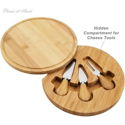 Picnic at Ascot Personalized Engraved Bamboo Charcuterie Board with Cheese Knives