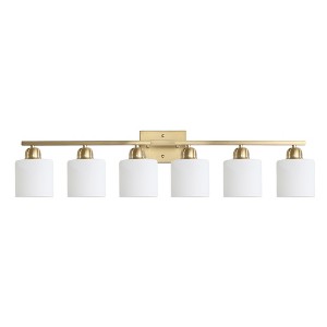 Maliang Gold Modern Vanity Light Over Mirror, Wall Sconces with Milky White Frosted Glass Shades, (Bulbs Not Included) - 1 of 4